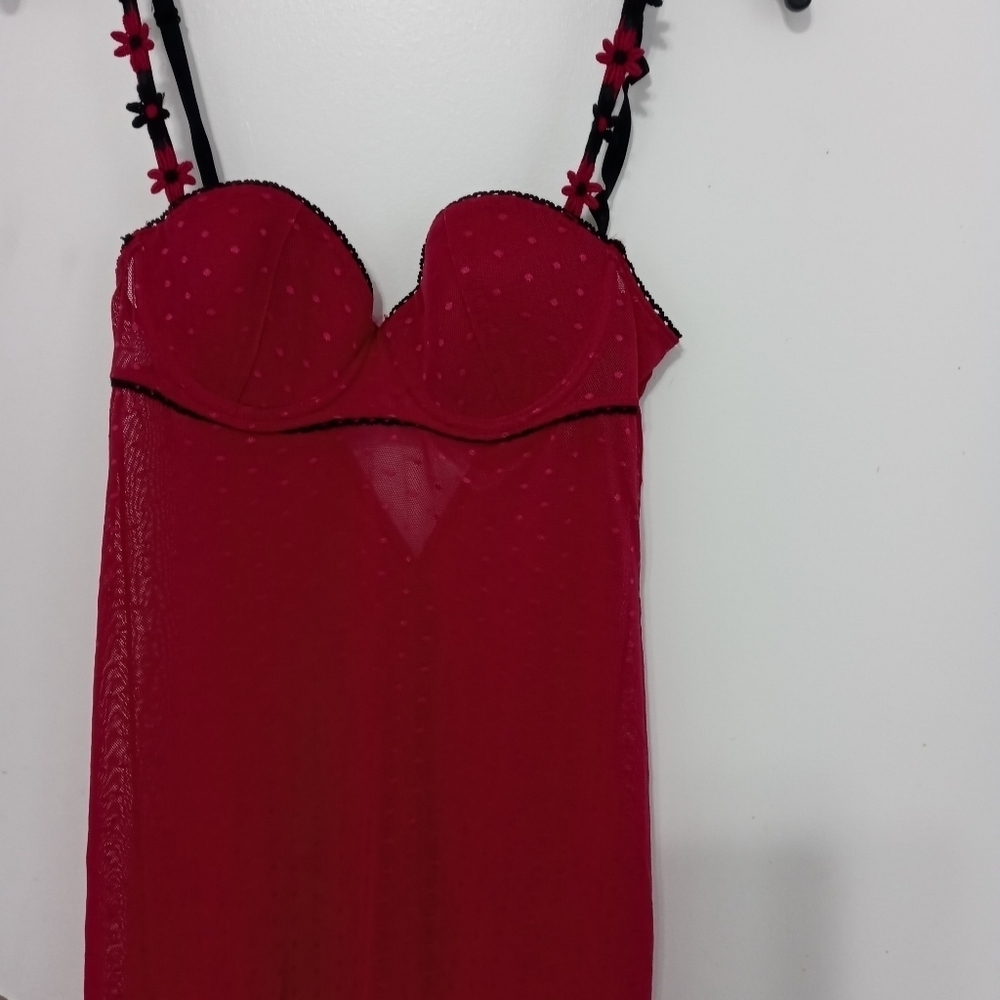 Rampage Sheer Floral Babydoll Lingerie with built in bra
